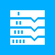 Flowchart icon on a blue background N10