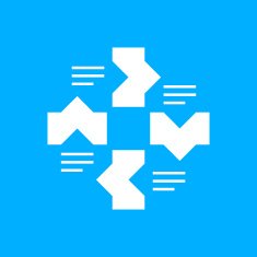 Flowchart icon on a blue background N11