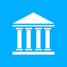 Bank icon on a blue background N4