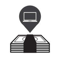 money and laptop icon
