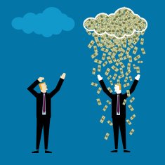 Money Raining On Businessman N3