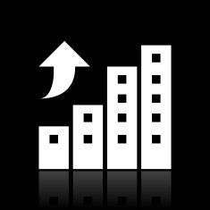 Apartment Buildings icon on a black background