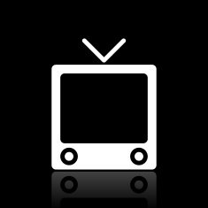 Television Set icon on a black background N2