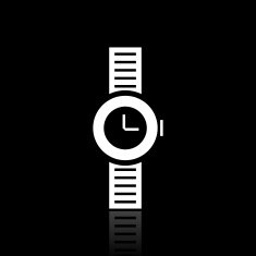 Wristwatch icon on a black background