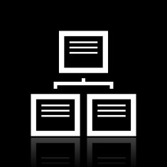 Flowchart icon on a black background N20
