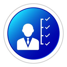 Businessman icon on a round button N49