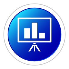 Presentation icon on a round button