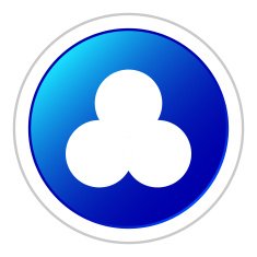 Venn Diagram icon on a round button N10