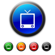 Television Set icon on round buttons