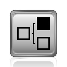 Flowchart icon on a square button N32