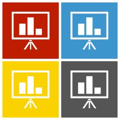 Presentation icon on square buttons