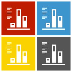Bar Graph icon on square buttons N24