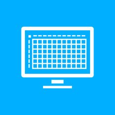Computer Monitor icon on a blue background N5
