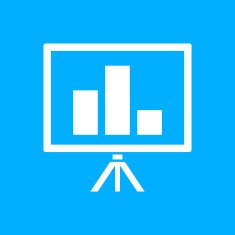 Presentation icon on a blue background