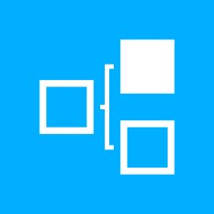 Flowchart icon on a blue background N12