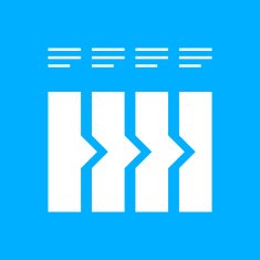 Flowchart icon on a blue background N13