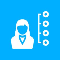 Businesswoman icon on a blue background N2