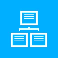 Flowchart icon on a blue background N14