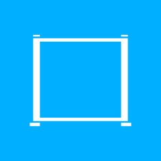 Projection Screen icon on a blue background N3
