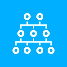 Organization Chart icon on a blue background free image download