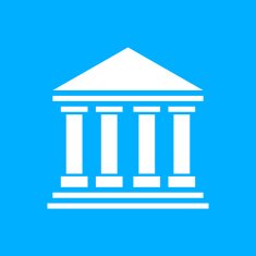 Bank icon on a blue background N6