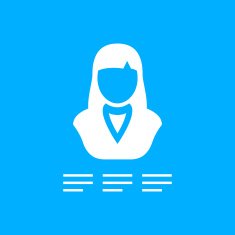 Businesswoman icon on a blue background N3
