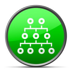 Organization Chart icon on a round button N2