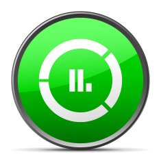 Donut Chart icon on a round button N22