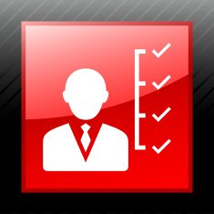 Businessman icon on a square button N25