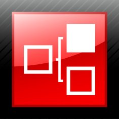 Flowchart icon on a square button N35