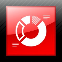 Donut Chart icon on a square button N11