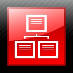 Flowchart icon on a square button N37