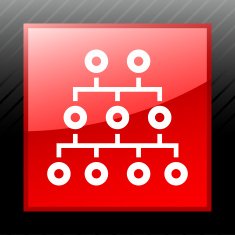 Organization Chart icon on a square button N2