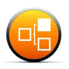 Flowchart icon on a round button N77