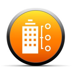 Office Building icon on a round button N21