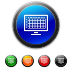 Computer Monitor icon on round buttons N5