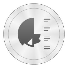 Coxcomb Chart icon on a round button N13