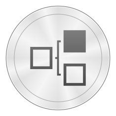Flowchart icon on a round button N80