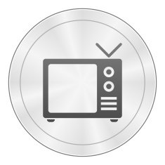 Television Set icon on a round button N6