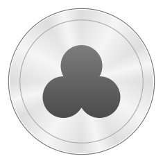 Venn Diagram icon on a round button N13