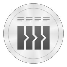 Flowchart icon on a round button N81