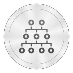 Organization Chart icon on a round button N4