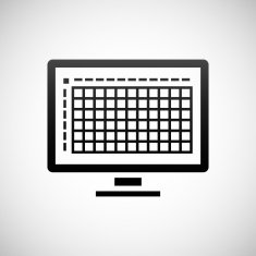 Computer Monitor icon on a white background N15