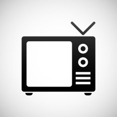 Television Set icon on a white background N3