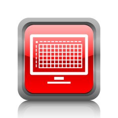 Computer Monitor icon on a square button N13