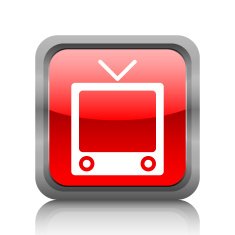 Television Set icon on a square button N6