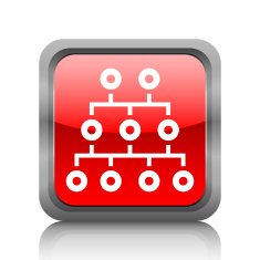 Organization Chart icon on a square button N3