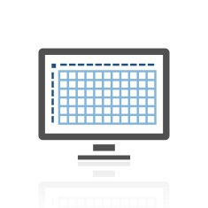 Computer Monitor icon on a white background N16
