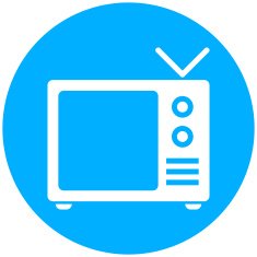 Television Set icon on a round button N8
