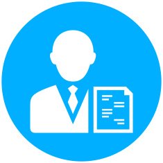 Businessman icon on a round button N61